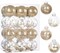Champagne Christmas Ornaments Set, 24PCS 2.36" Christmas Tree Ornaments, Shatterproof Clear Plastic Christmas Ball Ornaments, Hanging Xmas Baubles with Stuffed Delicate Decorations